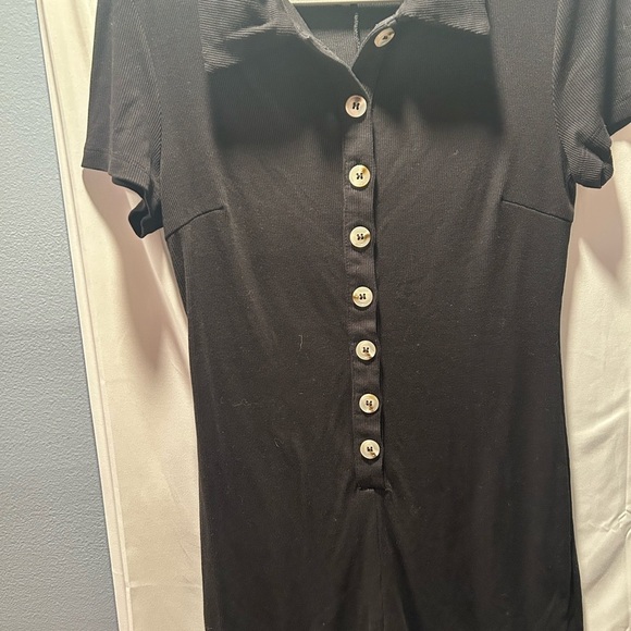 Princess Polly Black Button-Up Jumpsuit - Picture 1 of 4